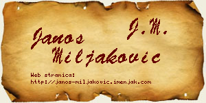 Janoš Miljaković vizit kartica